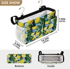 White and Blue Striped Lemons Bedside Caddy - Image 4
