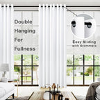 KOUFALL Room Darkening White Curtains 102 Inches Long - Image 2