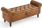Storage Ottoman Bench, Leather Benches End of Bed Bench by FurnilivingFurnitureforHome