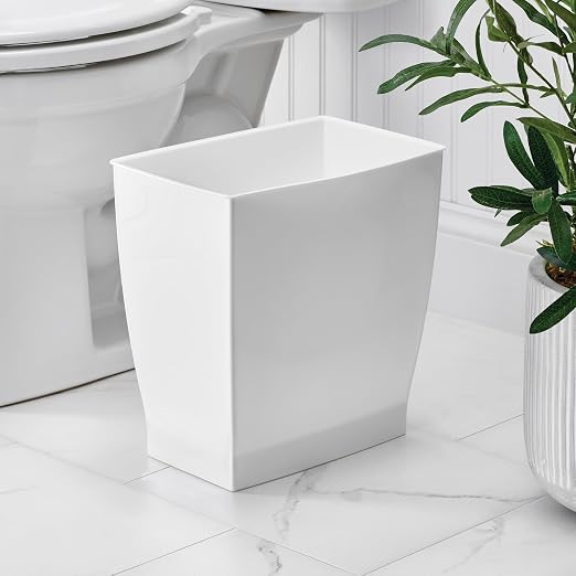 iDesign Small Plastic Bathroom Trash Can, - Image 3