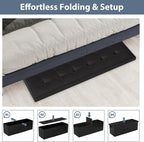 Giantex 43 Inches Folding Storage Ottoman Bench, Upholstered PU Leather Storage - Image 8
