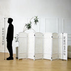 6 Panel Rattan Divider Short Room Partition Screen, Double Sided Folding Divider - Image 2
