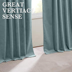 RYB HOME 100% Blackout Blue Velvet Curtains 90 inches Long, Back Tab Thermal - Image 7