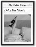 iHery Small 8x10in Dolce Far Niente Framed Newspaper Wall Art | Premium Black by iHery