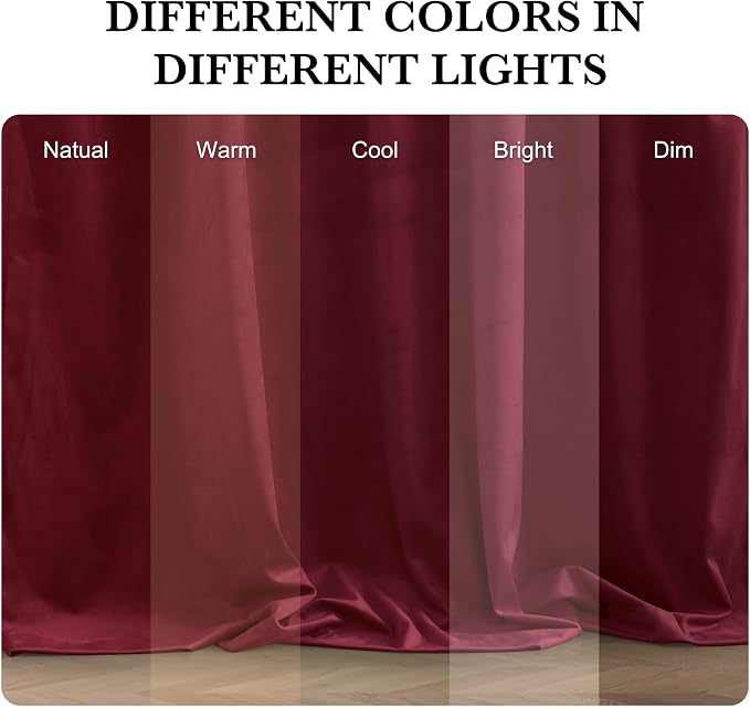 RYB HOME Velvet Curtains 108 inches Long, Extra Long High Ceiling Curtains | - Image 6