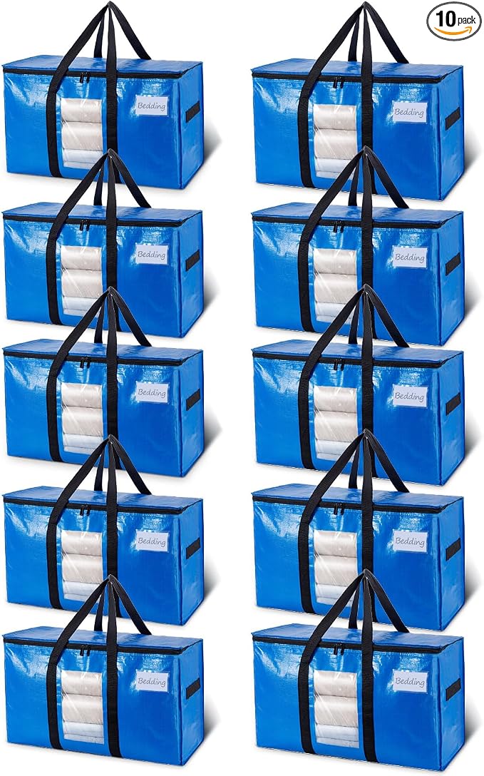 TAILI 10 Pack Blue Extra Large Moving Bags, Storage Bag by TAILI