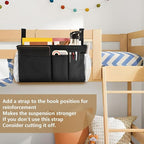 Black Bedside Caddy Storage Bag Bedside Organizer - Image 6