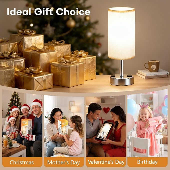 MOICO Bedside Table Lamp for Bedroom, 3-Way Dimmable Nightstand Lamp - Image 9