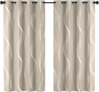 Deconovo Curtains for Living Room, Pattern Blackout Curtains 95 Inches Long | - Image 2