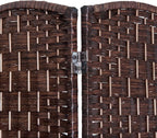 HOMCOM Room Divider 4-Panel, 6FT-Tall Folding Privacy Screen, Hand-Woven Design - Image 6