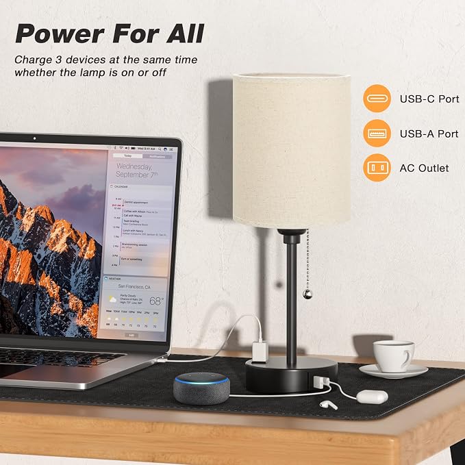 Small Bedside Table Lamp for Bedroom - Image 4