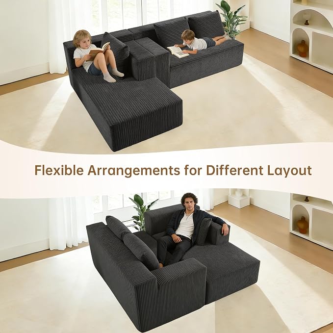 Nigoone 103" Sectional Couches, Modern Cloud Modular Couches - Image 6