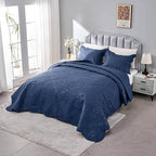 Kingnex Oversized King Bedspreads 128x120 Navy | Lightweight, Extra Wide Quilt - Image 5