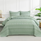 Sage Green California King Quilt Set by Andency
