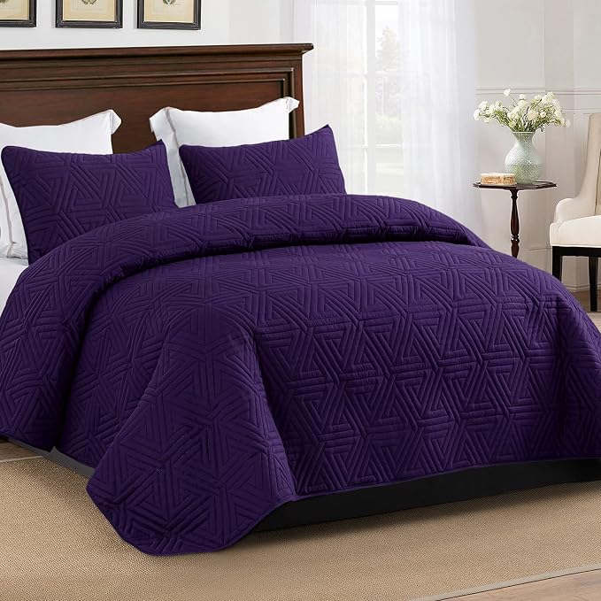 Whale Flotilla Soft Geometric Queen Quilt Set - Image 2