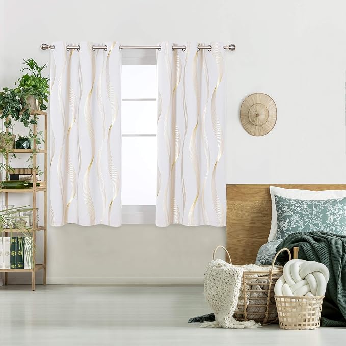 Deconovo Curtains for Living Room, Pattern Blackout Curtains 63 Inches Long | by Unknown
