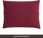 Beatrice Home Fashions Full Channel Chenille Bedspread, Burgundy | Soft - Image 5
