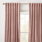 RYB HOME Dusty Pink Velvet Curtains 90 inches - Image 2