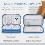FYY Electronic Organizer, Travel Tech Pouch Bag, Cyan | Wrist Strap, Waterproof - Image 3