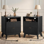 LYNCOHOME Fluted Nightstand by LYNCOHOME
