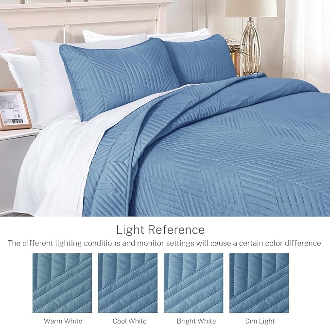 Exclusivo Mezcla Ultrasonic Twin Quilt Bedding Set, Soft Microfiber, Modern - Image 3