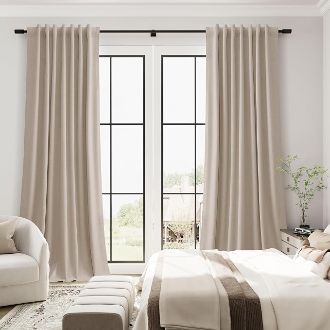 Extra Long 100% Blackout Linen Curtains 120 Inch Long 10 FT - Image 4