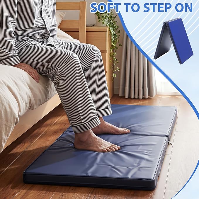 Wesiti 4 Pcs Fall Mat for Elderly Bedside, Anti Fatigue Crash Bed Pad - Image 5