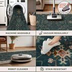 Dark Green Hallway Runner Rug 12 ft Long - Image 5