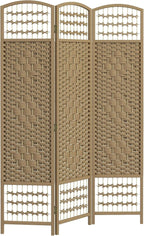 HOMCOM 3 Panel Room Divider, Folding Privacy Screen, Natural | Room Separator by HOMCOM