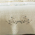 ROOMLIFE Quilt Set Queen Size 3D Floral Embroidery Pattern 3-Piece Cotton | - Image 7