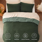 Bedsure King Comforter Set, Dark Olive Green Soft Prewashed Bedding - Image 5