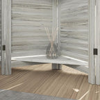 HOMCOM Room Divider with Shelves, 5 Panel, Distressed White | Wood Privacy - Image 8