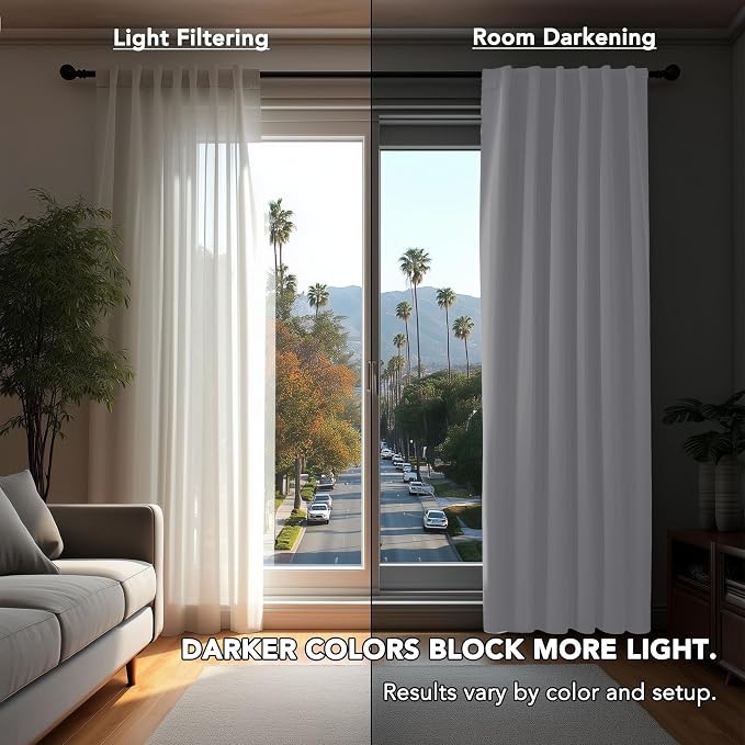 Deconovo Blackout Curtains for Bedroom 108 Inches Long | Back Tab and Rod - Image 7