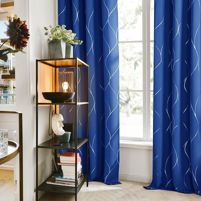 Deconovo Curtains for Living Room, Pattern Blackout Curtains 45 Inches Long | - Image 3