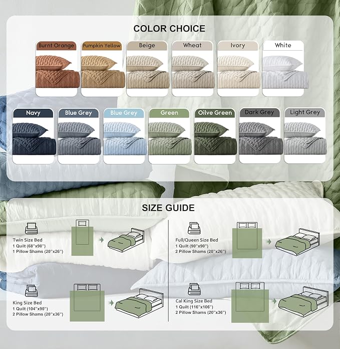 Beige Quilt King Size Bedding Sets - Image 9