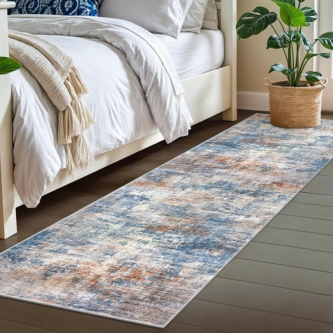 Abstract Runner Rug 2x7 Ft Washable Runners - Image 9