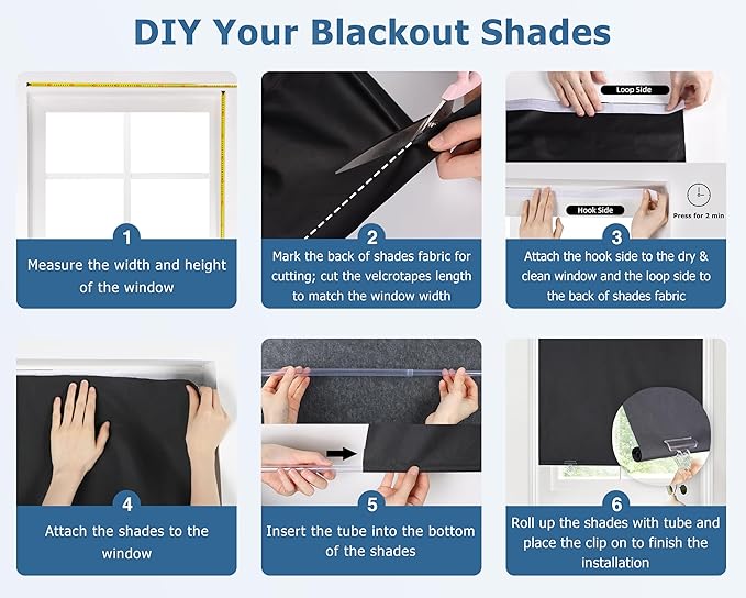 LazBlinds 100% Blackout Door Curtain, 1 Panel | No tools No Drill Cordless - Image 4