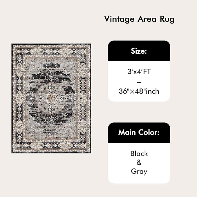 3x4 Washable Entryway Area Rug - Image 9