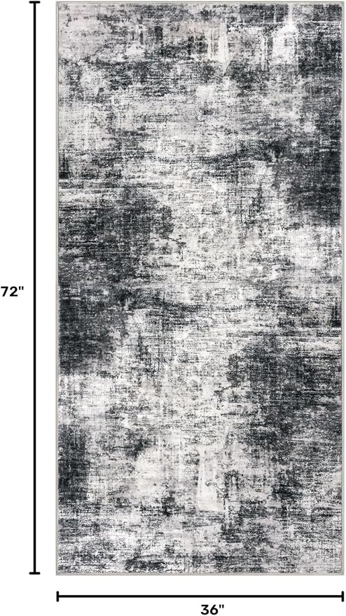 Abstract Runner Rug 3x6 Ft Washable Runners - Image 2