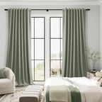 Sage Green Linen 100% Blackout Curtains - Image 7