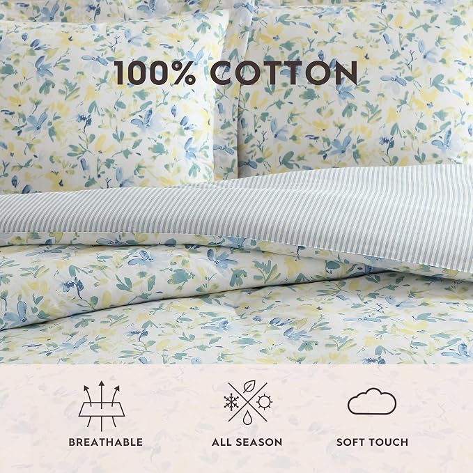 Laura Ashley – Queen Comforter Set, Cotton Bedding - Image 5