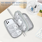 FYY Electronic Organizer, Travel Tech Pouch Bag, Cable Organizer Light Grey | - Image 5
