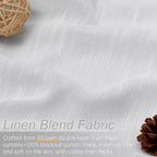 White Extra Long total Blackout Linen Curtains 108 Inches Long - Image 4