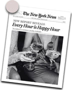 iHery 12x16in Every Hour Is Happy Hour Unframed Newspaper Wall Art | Unframed by iHery