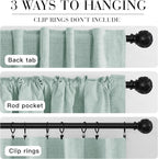 RYB HOME 100% Blackout Linen Textured Curtains 96 inches Long, Thermal - Image 7