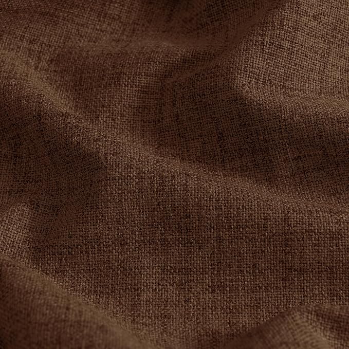 YoungsTex Brown Linen Blackout Curtains 68 Inch Length - Image 9