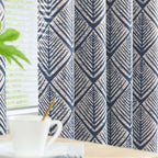 jinchan Blue Blackout Curtains Geometric Patterns Grommet 90 inch 2 Panels | - Image 3