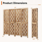 GIANTEX 4 Panel Folding Room Divider, Wood Privacy Screen - Image 7