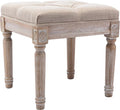 chairus Square Foot Stool with Button Tufted Seat, Small Fabric Upholstered by CHAIRUS