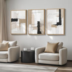 Large Framed Neutral Abstract Wall Art - Image 5